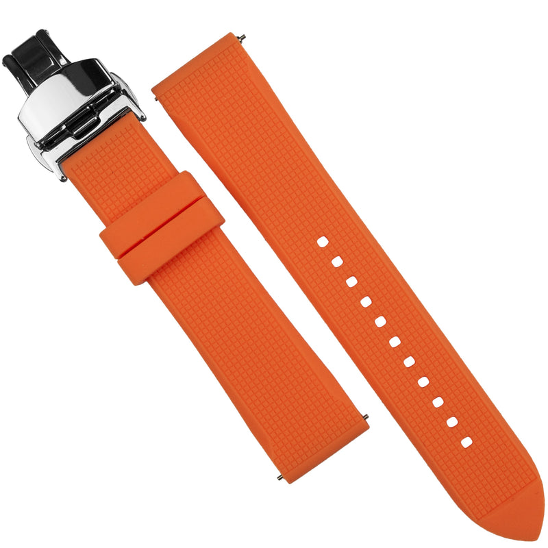 Silicone Rubber Strap w/ Butterfly Clasp in Orange