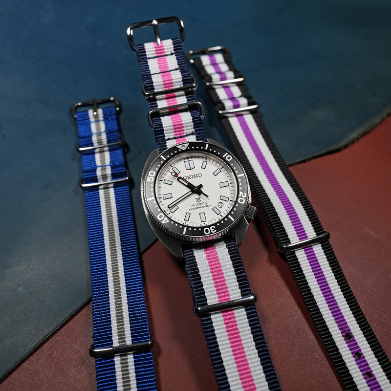 Premium Nato Strap in Regimental Pink