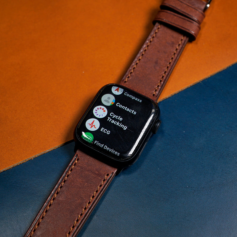 Signature Pueblo Leather Strap in Brown (Apple Watch)