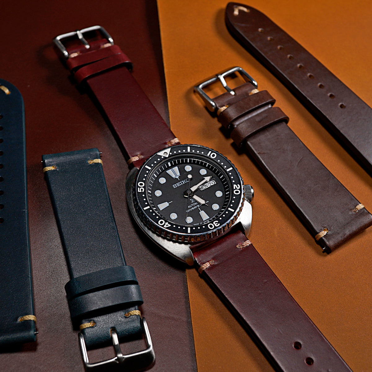 Vintage Horween Leather Strap in Chromexcel® Burgundy