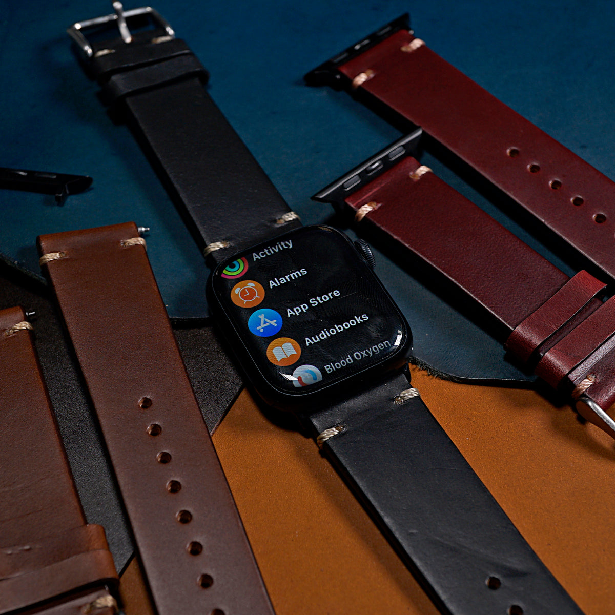 Vintage Horween Leather Strap in Chromexcel® Black (Apple Watch)