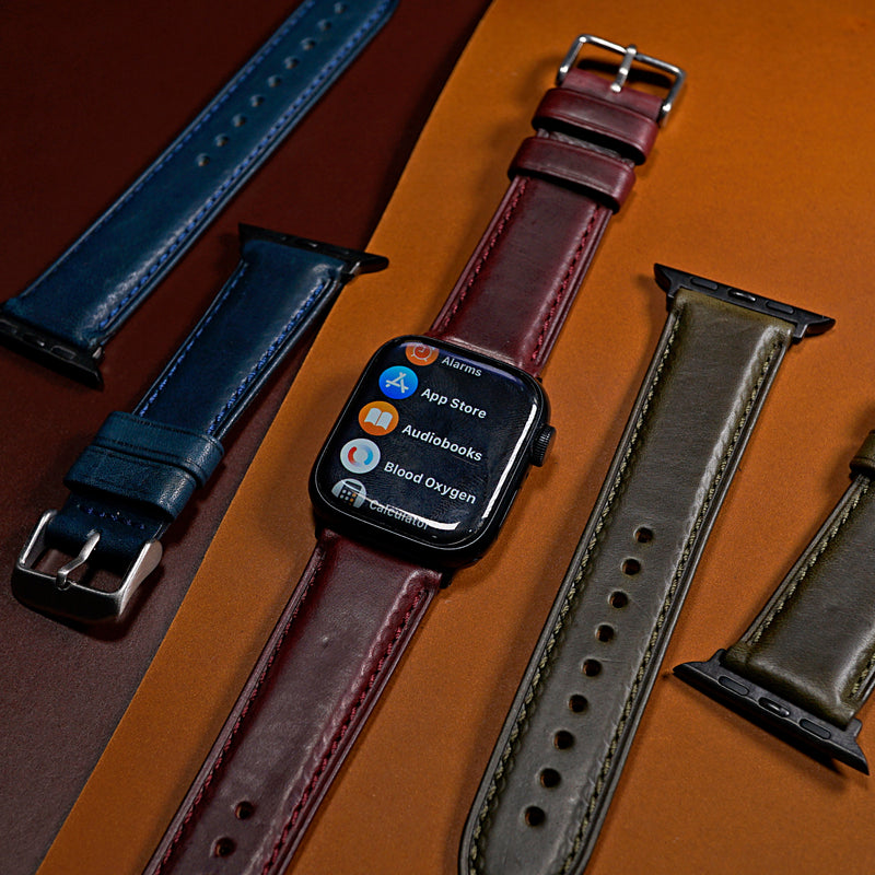 Classic Horween Leather Strap in Chromexcel® Burgundy (Apple Watch)