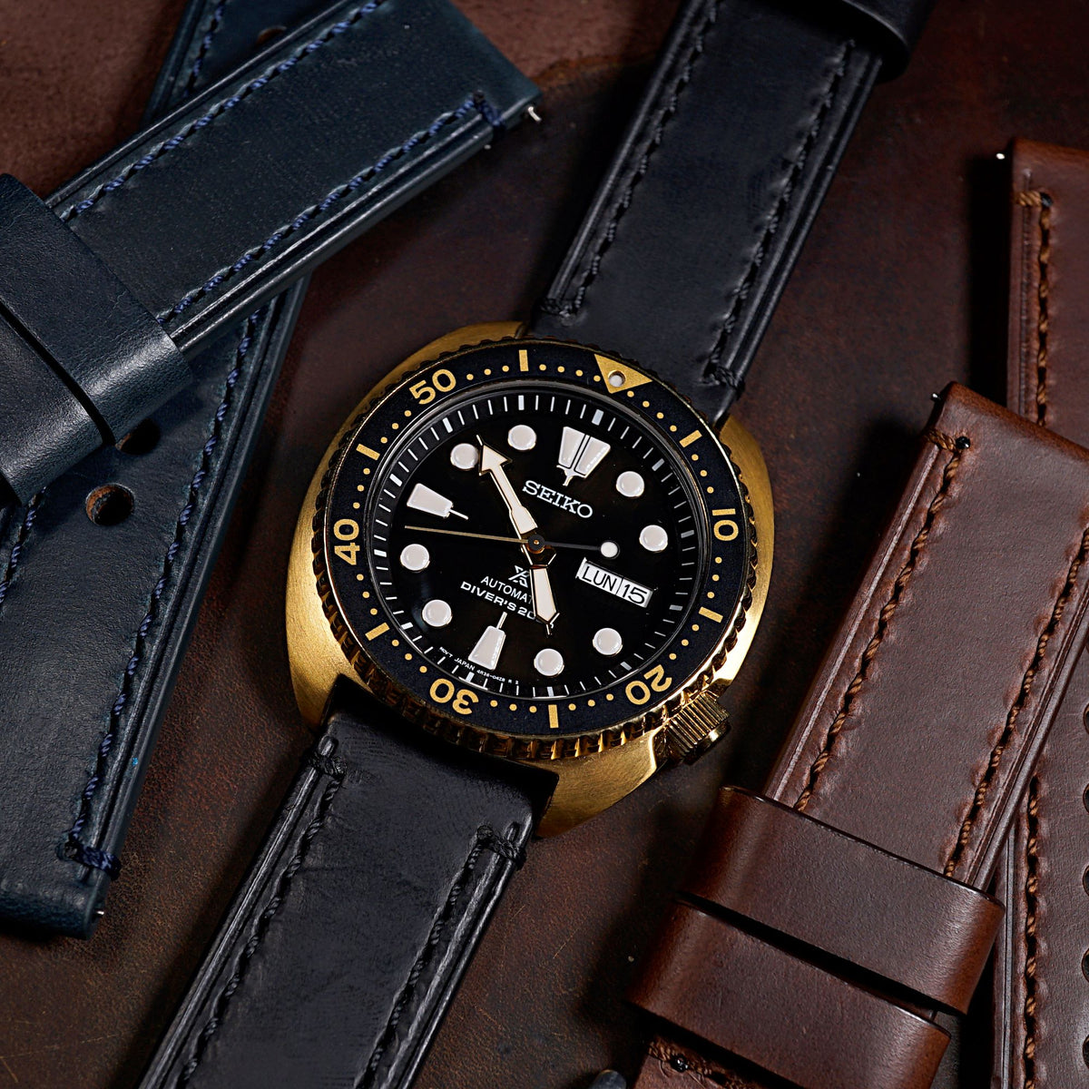 Ammo Horween Leather Strap in Chromexcel® Black