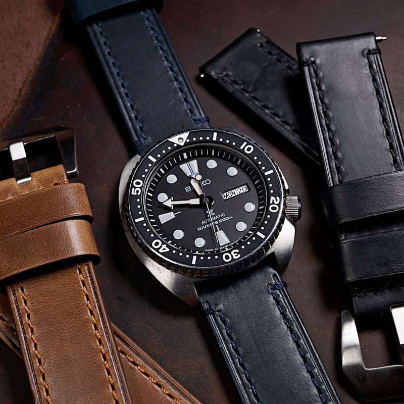 Ammo Horween Leather Strap in Chromexcel® Navy