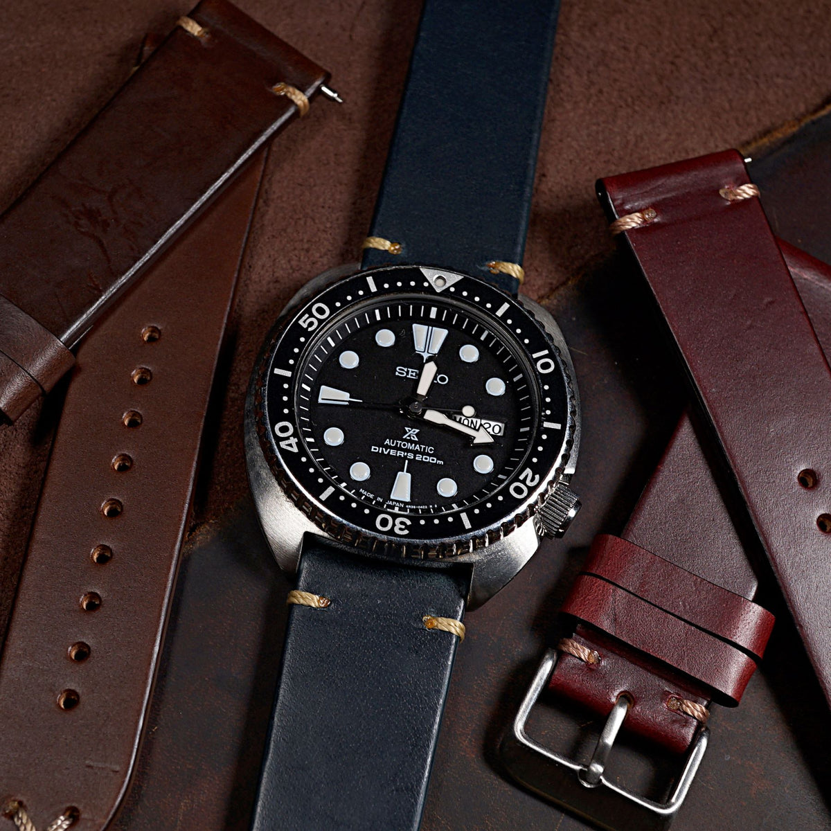 Vintage Horween Leather Strap in Chromexcel® Navy