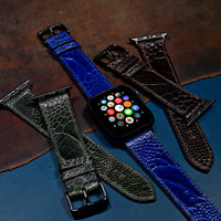 Ostrich Leather Watch Strap in Navy (Apple Watch)