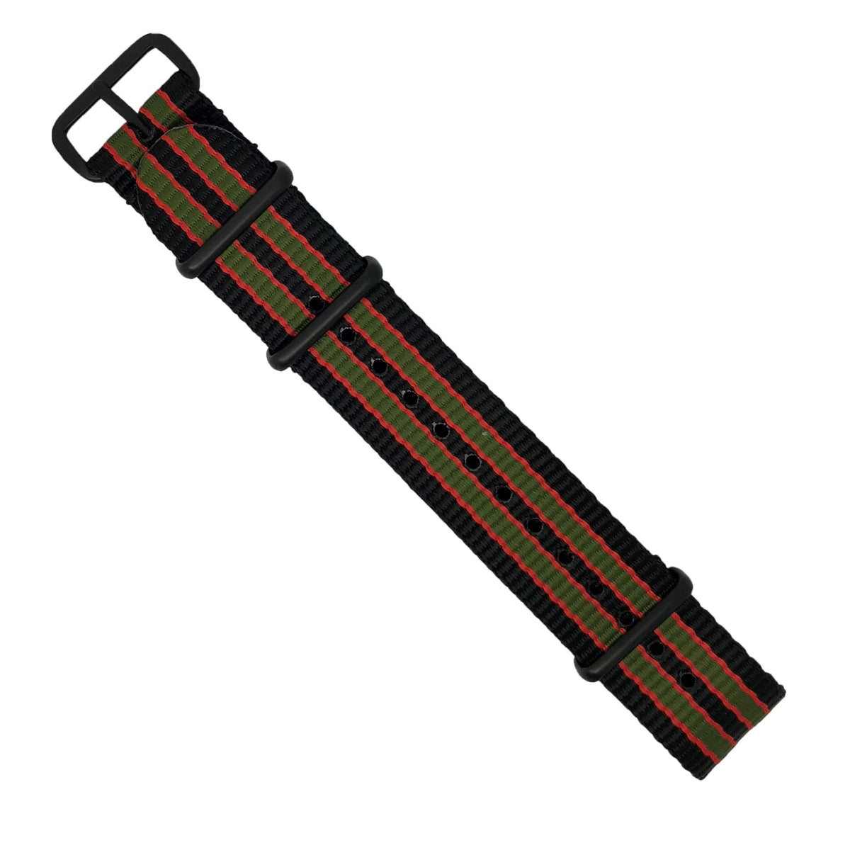 Premium Nato Strap in Black Green Red (James Bond)