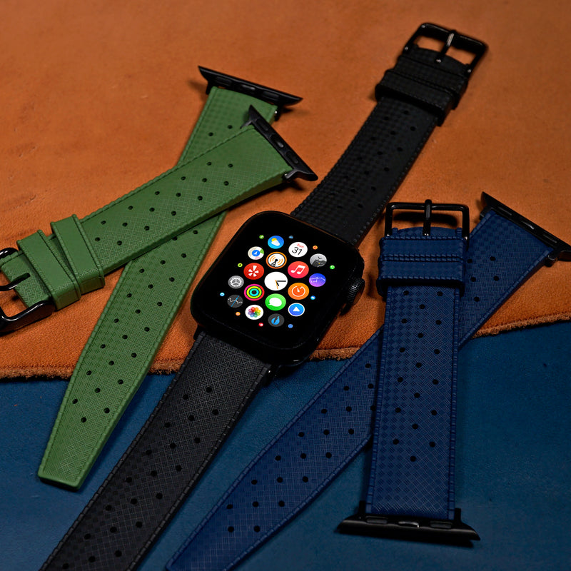 Tropik FKM Rubber Strap in Black (Apple Watch)