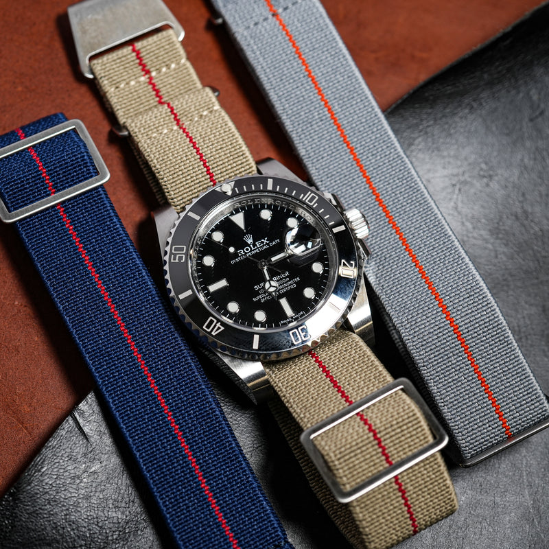 Marine Nationale Strap in Khaki Red