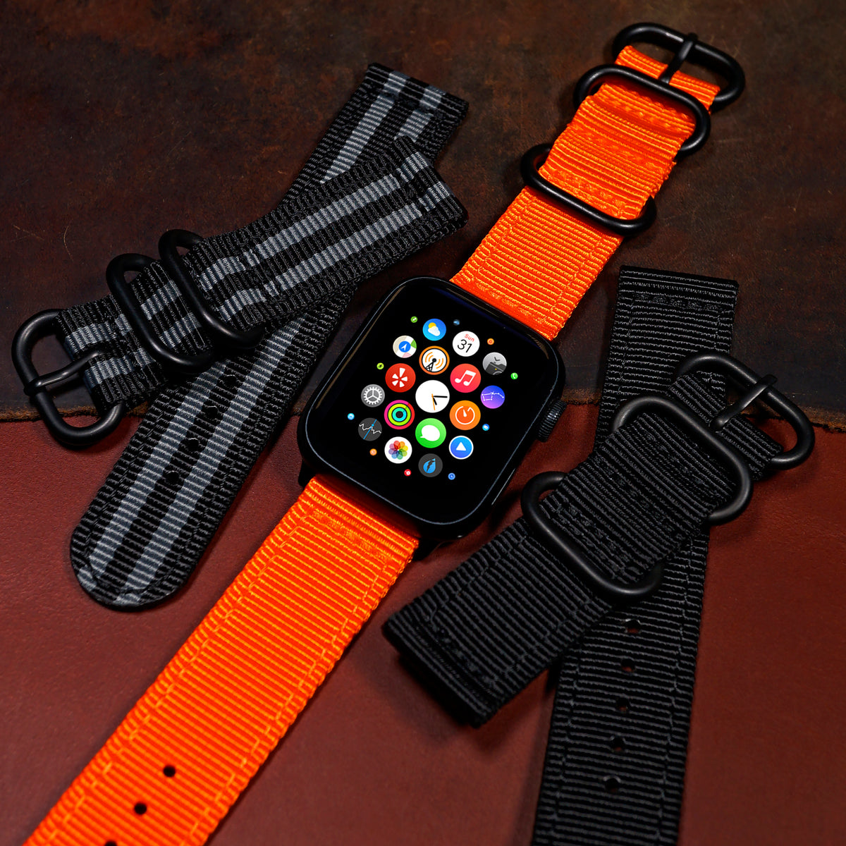 Apple Watch Nylon Zulu Strap in Orange
