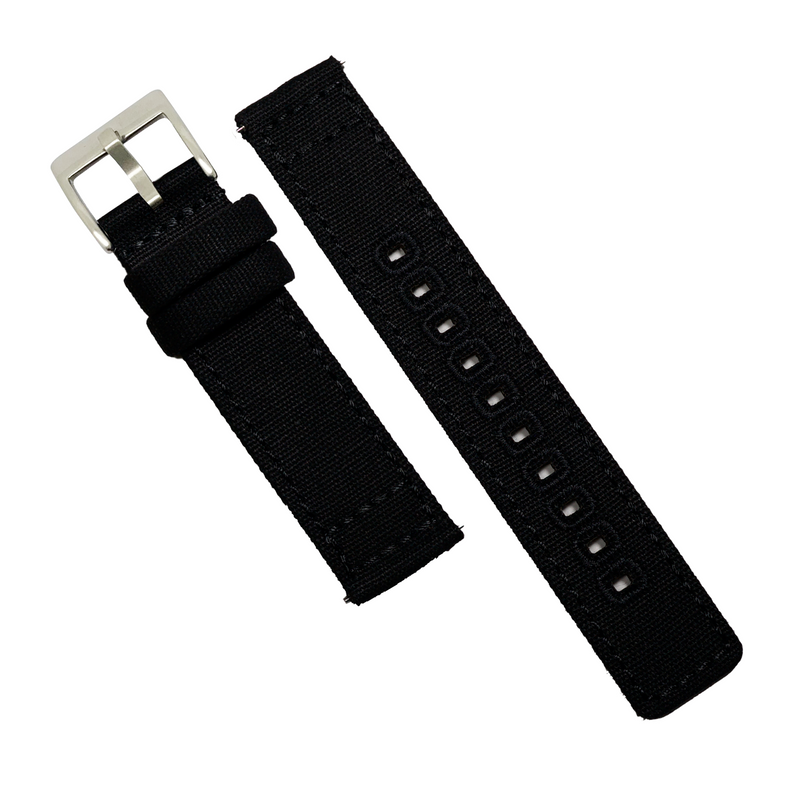 Quick Release Canvas Watch Strap in Black