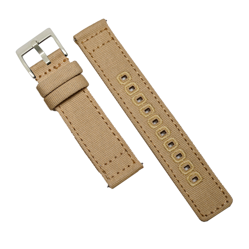 Quick Release Canvas Watch Strap in Khaki