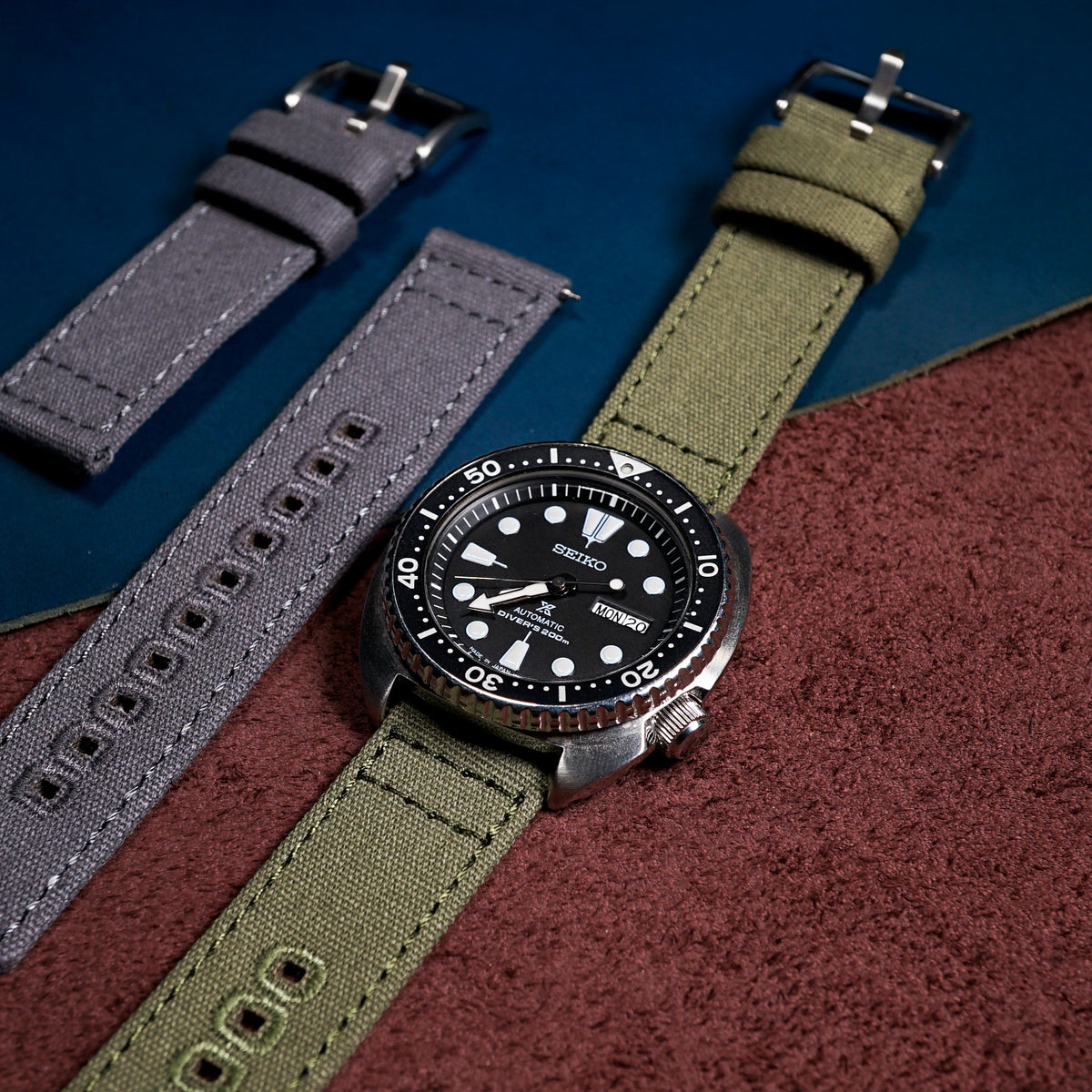 Quick Release Canvas Watch Strap in Olive