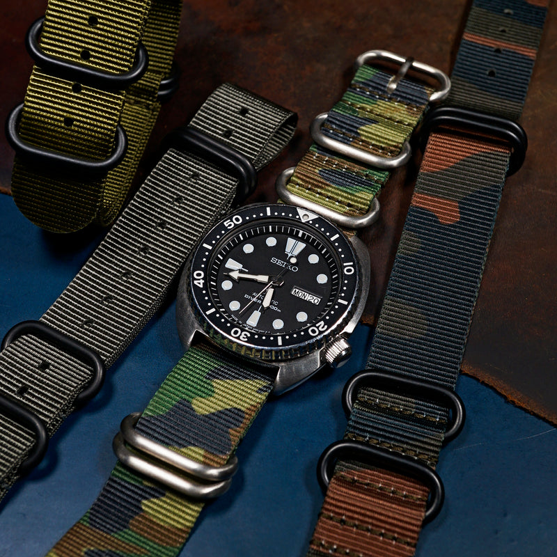 Heavy Duty Zulu Strap in Green Camo