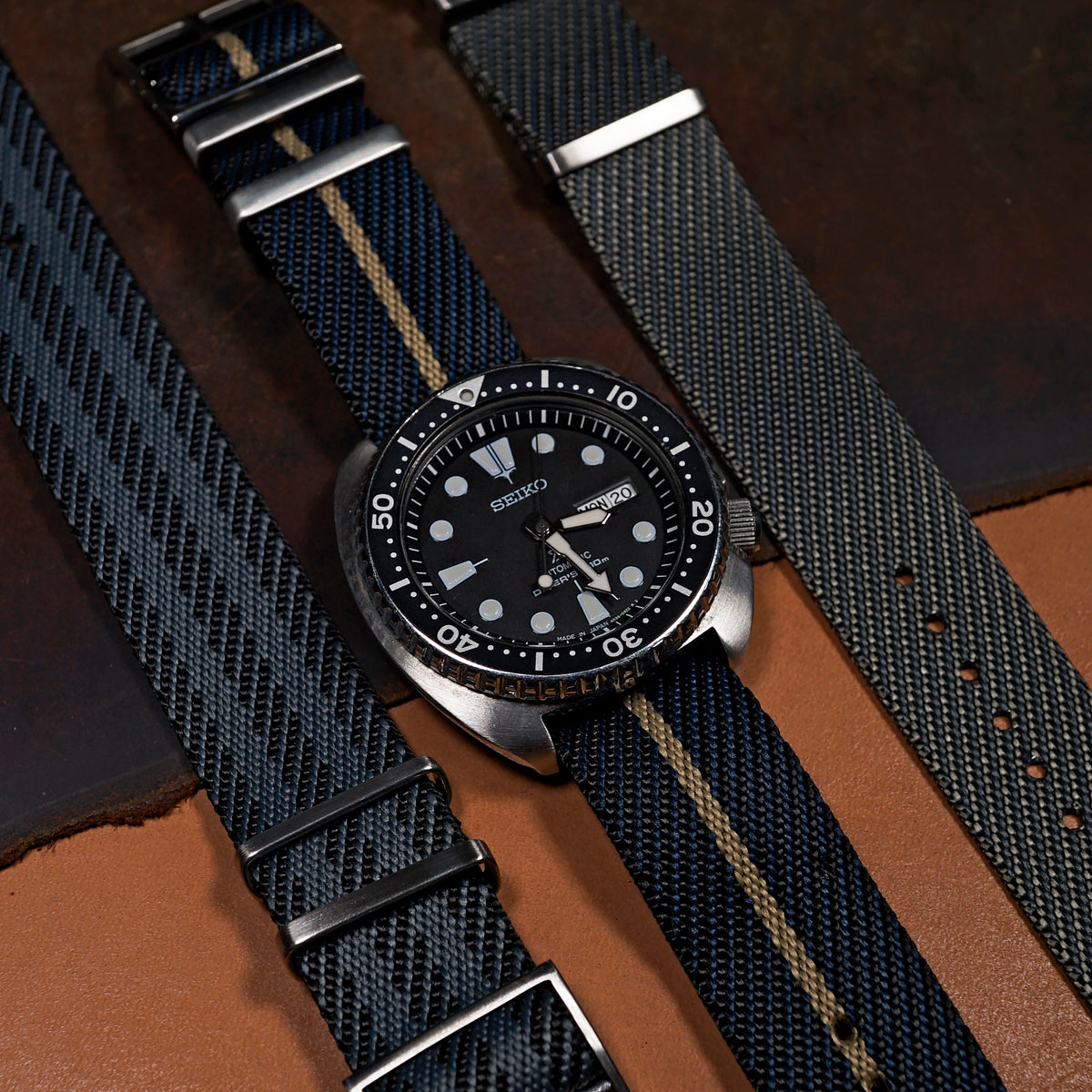 Lux Single Pass Strap in Navy Khaki