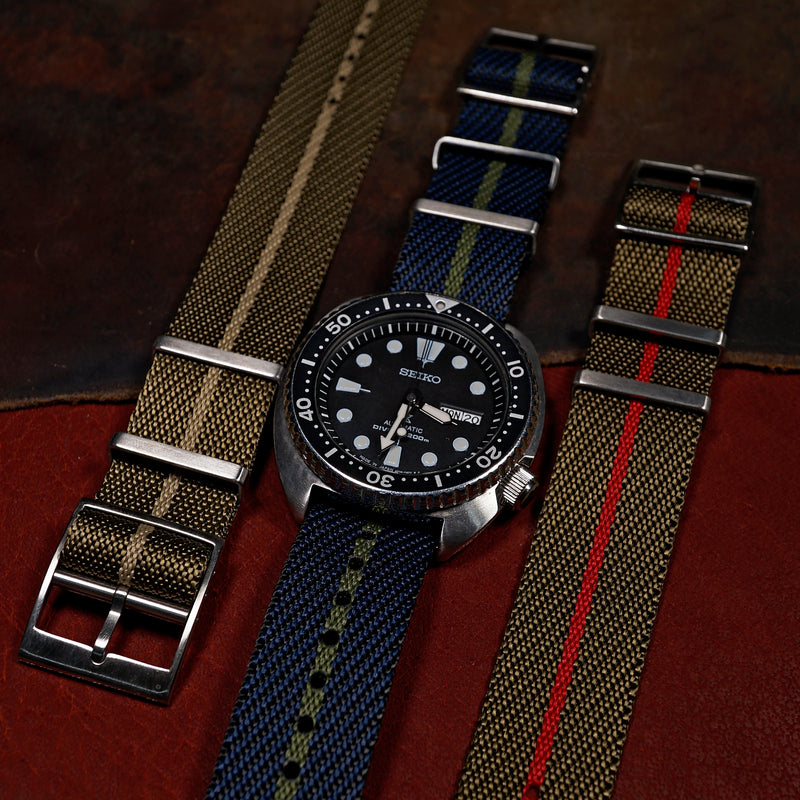 Lux Single Pass Strap in Navy Green