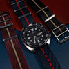 Lux Single Pass Strap in Navy Red