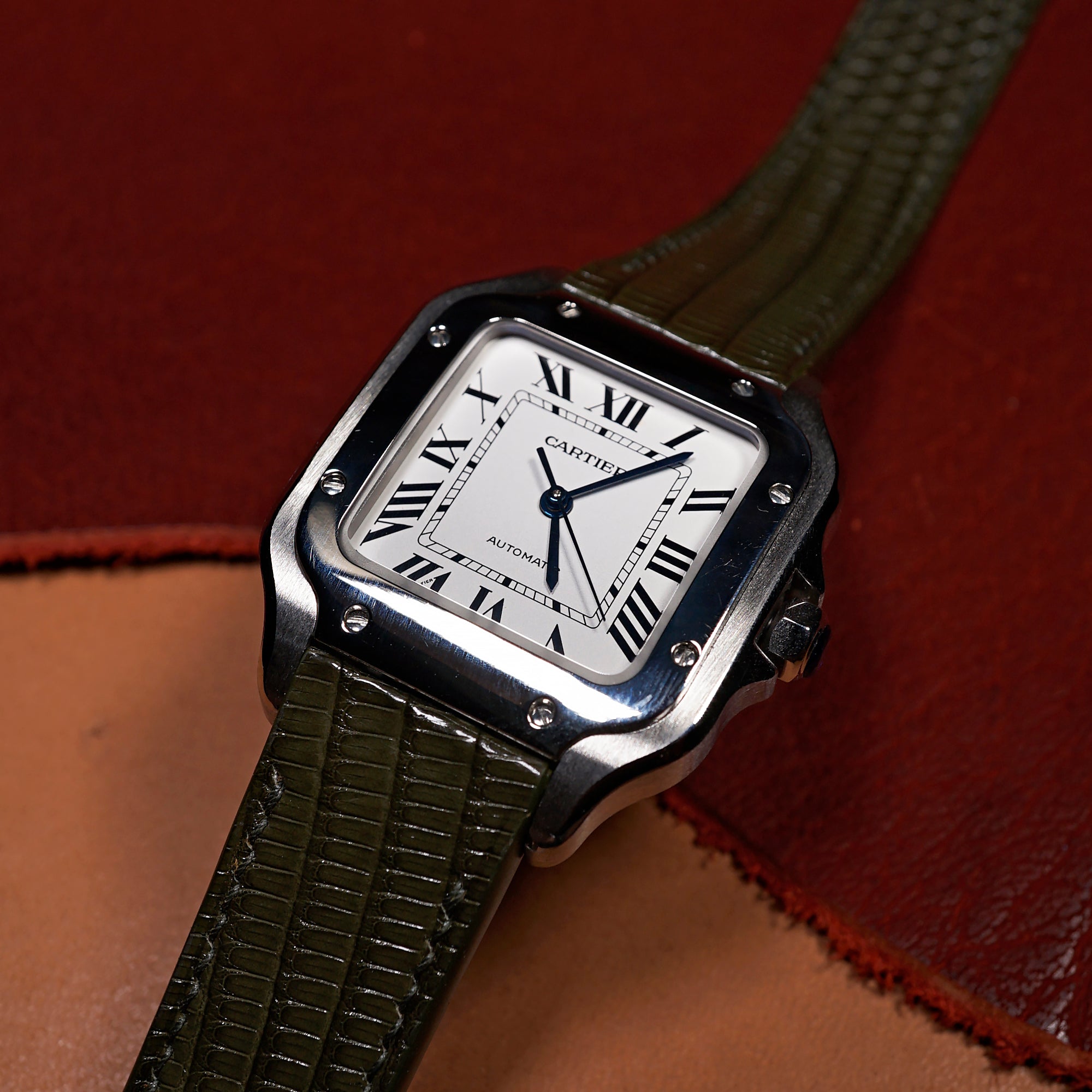Cartier Santos 100 XL - Leather watch band - Alligator (black, brown, blue,  grey...) – ABP Concept