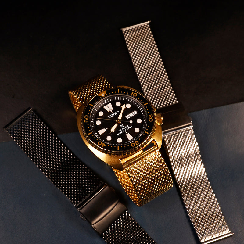 Premium Milanese Mesh Watch Strap in Yellow Gold