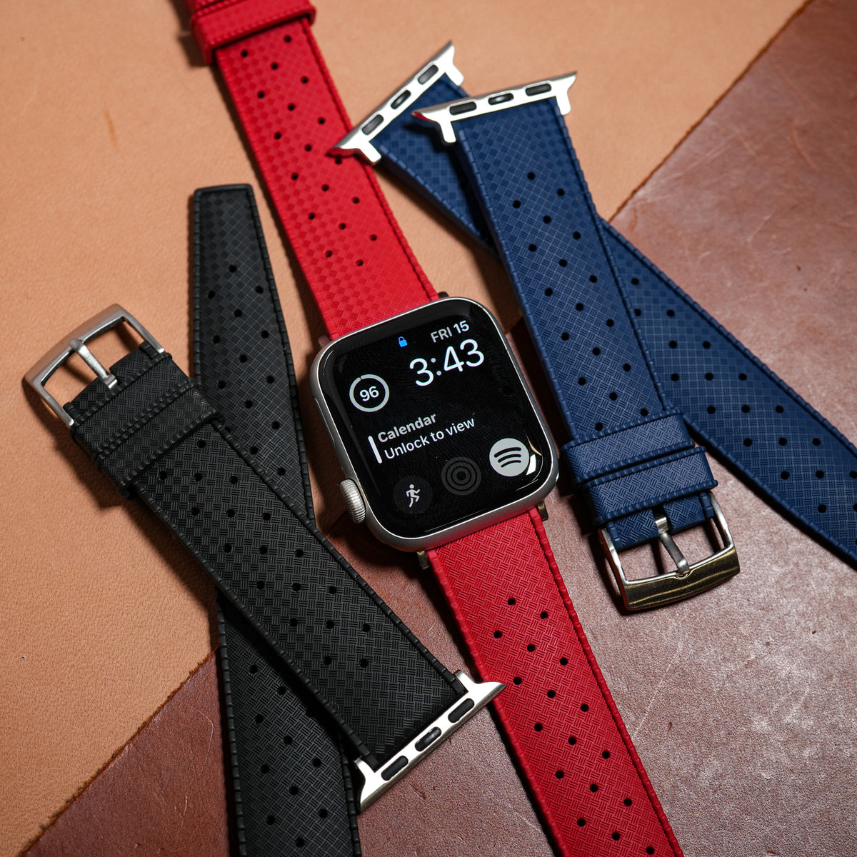 Tropik FKM Rubber Strap in Red (Apple Watch)