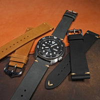 Premium Vintage Calf Leather Watch Strap in Grey