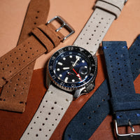 Premium Rally Suede Leather Watch Strap in Taupe