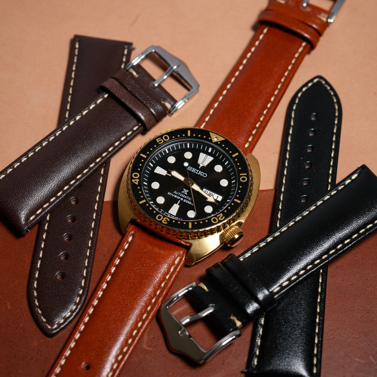 Quick Release Classic Leather Watch Strap in Tan