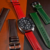 Quick Release Classic Leather Watch Strap in Red