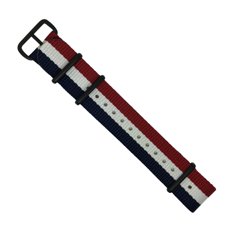 Premium Nato Strap in Navy White Red