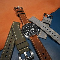 M1 Vintage Leather Watch Strap in Brown