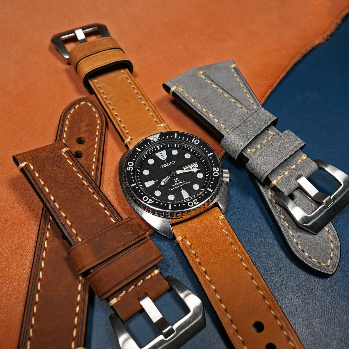 M1 Vintage Leather Watch Strap in Tan