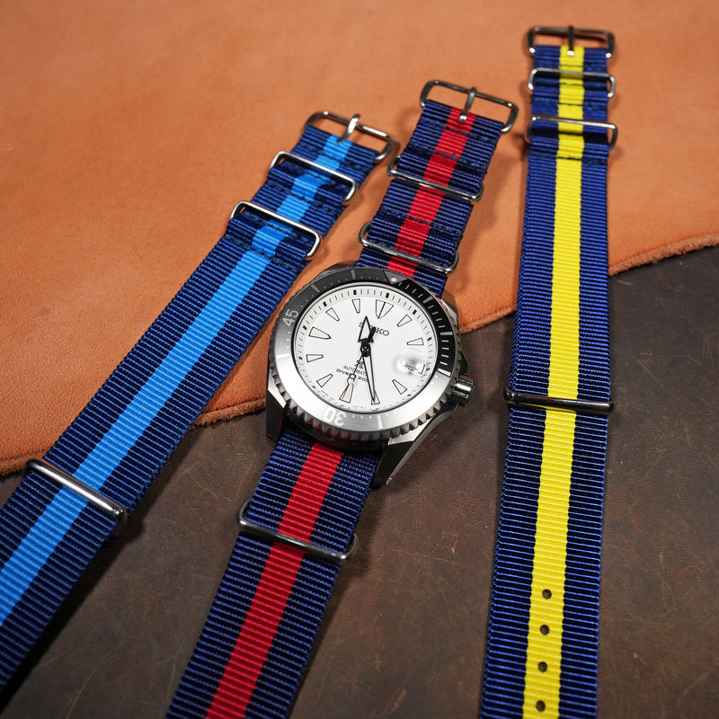 Premium Nato Strap in Navy Red