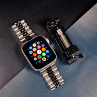 Jubilee Metal Strap in Silver and Black (Apple Watch)