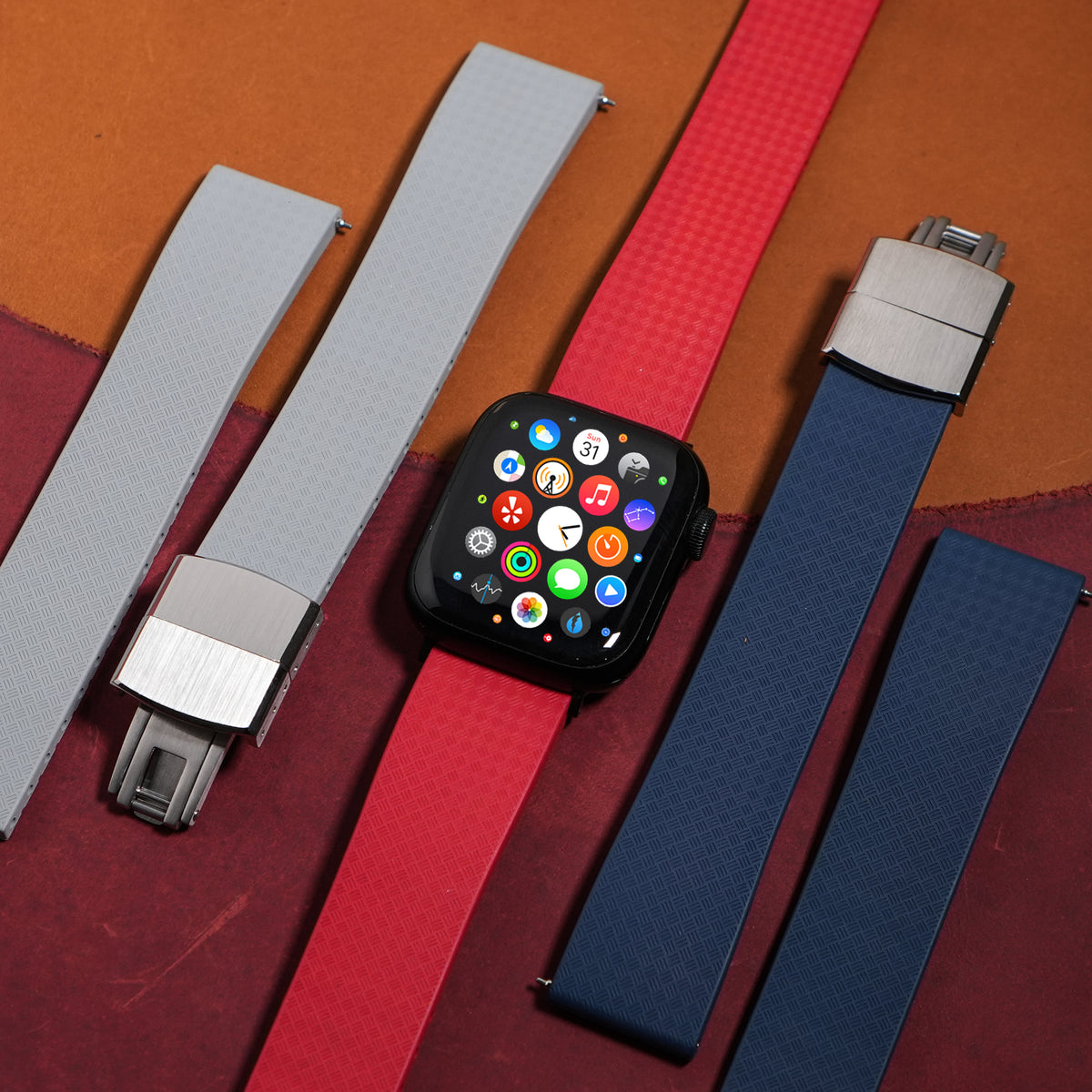 CTS Tropik FKM Rubber Strap in Red (Apple Watch)