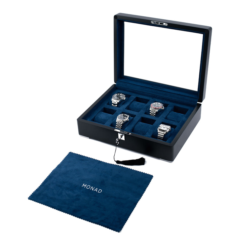 Monad Legacy Black Watch Box in Navy (8 Slots)