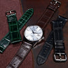 Alligator Leather Watch Strap in Brown (Non-Glossy)