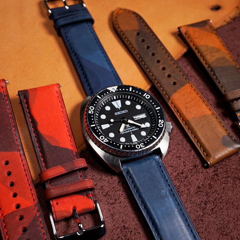 Classic LPA Camo Leather Strap in Blue Camo