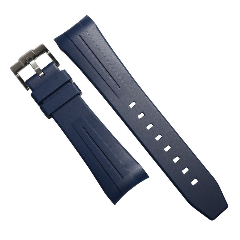 Curved End Rubber Strap for Blancpain x Swatch Scuba Fifty Fathoms in Navy