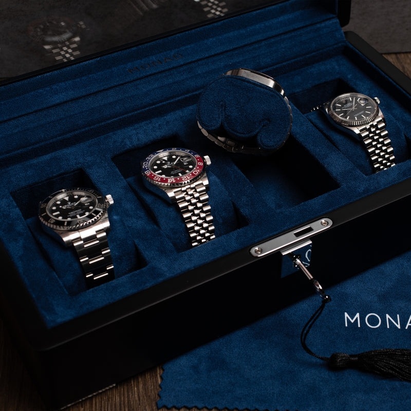 Monad Legacy Black Watch Box in Navy (4 Slots)