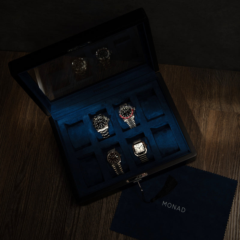 Monad Legacy Black Watch Box in Navy (8 Slots)
