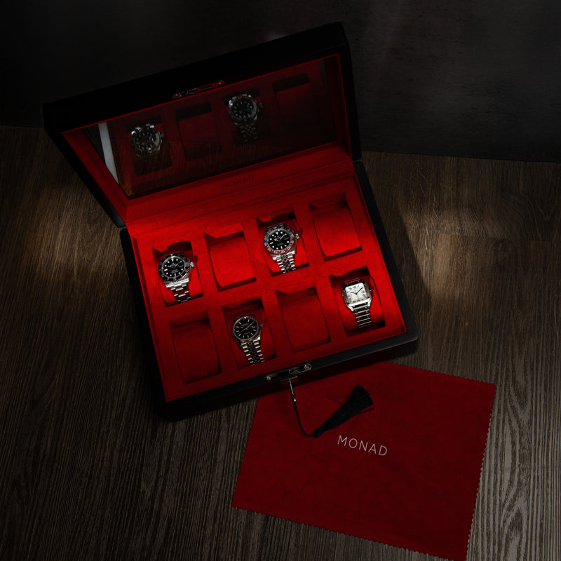 Monad Legacy Black Watch Box in Red (8 Slots)