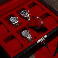 Monad Legacy Black Watch Box in Red (8 Slots)