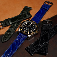 Ostrich Leather Watch Strap in Navy