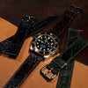 Ostrich Leather Watch Strap in Brown