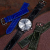 Ostrich Leather Watch Strap in Black