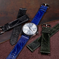Ostrich Leather Watch Strap in Navy