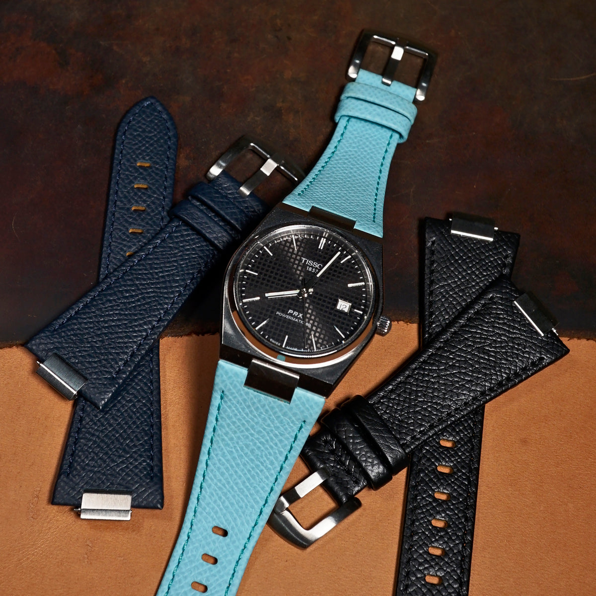 Dress Epsom Leather Strap in Baby Blue (Tissot PRX 40mm)