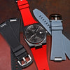 Waffle FKM Rubber Strap in Red for Tissot PRX