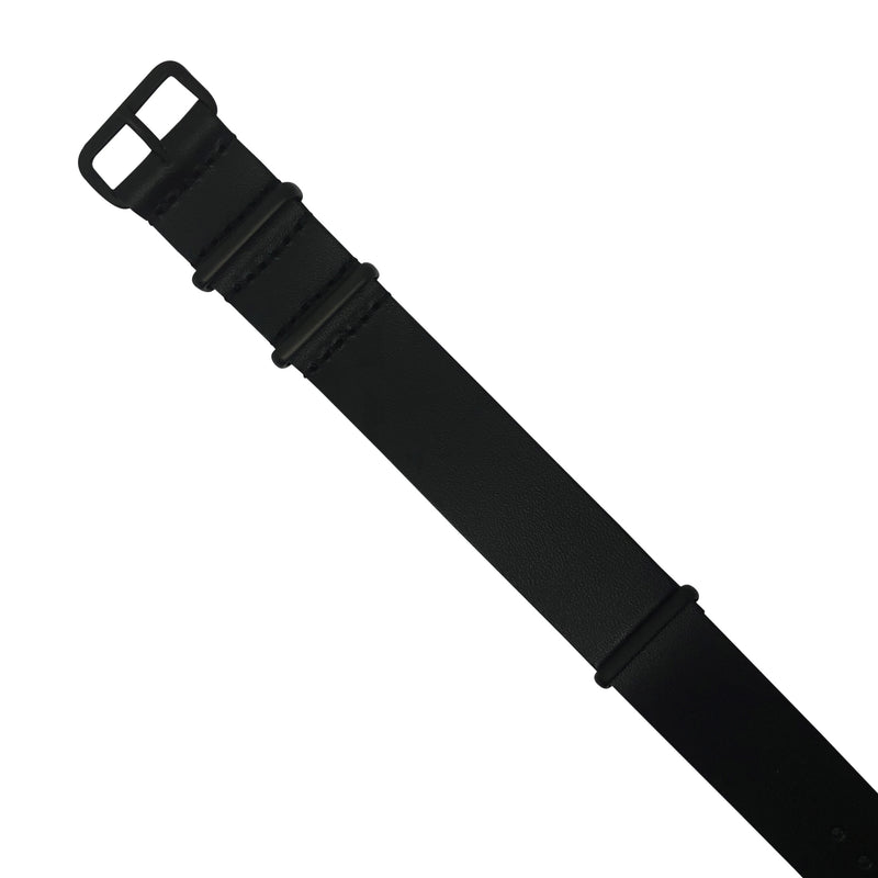 Premium Leather Nato Strap in Black