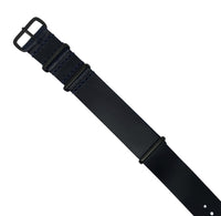 Premium Leather Nato Strap in Navy